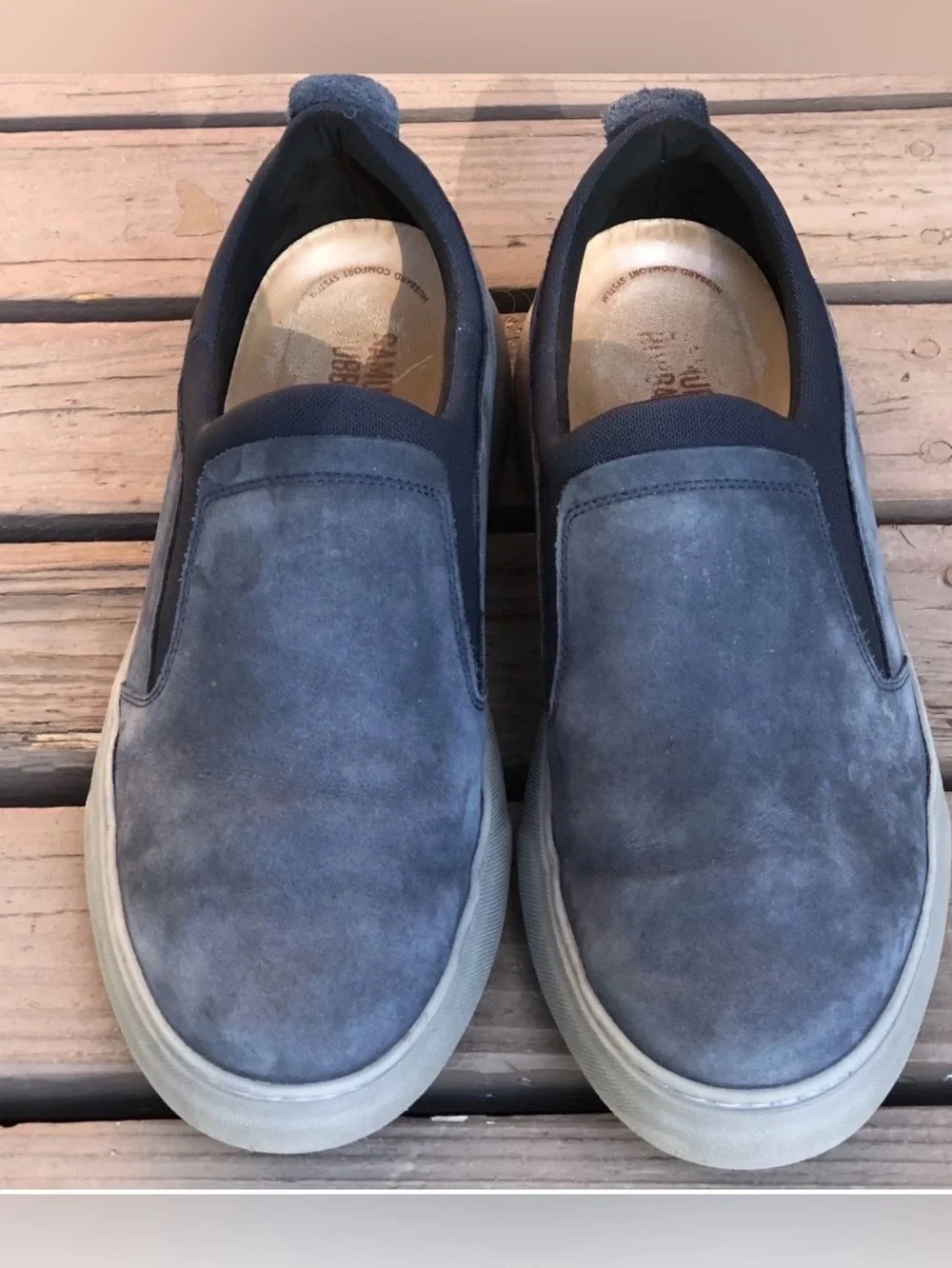 Samuel Hubbard Flight Slip On Blue Nubuck Leather Casual Sneakers 11M